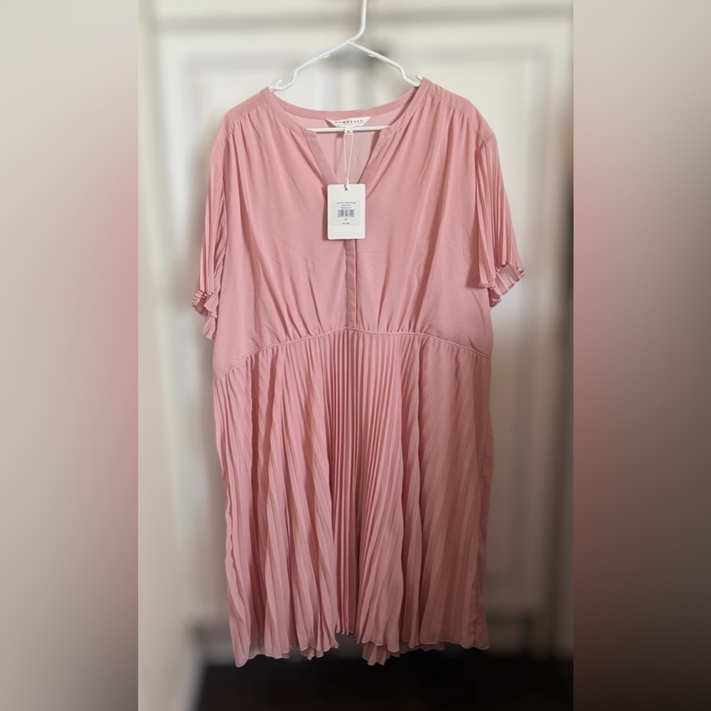 Downeast Favorite Femme Silver Pink Pleated Dress